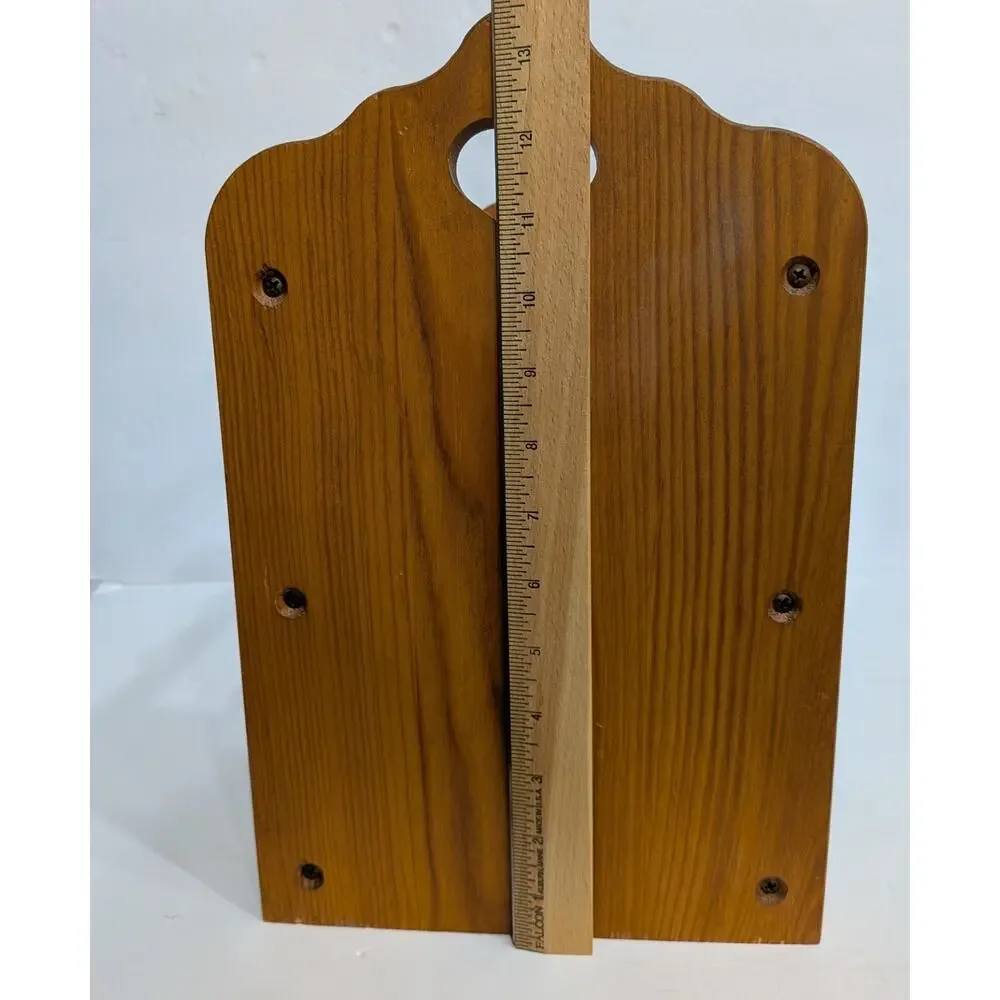 Vintage Solid Pine Wood Wine Rack 12 Bottle Heart Cutout Farmhouse Cottagecore